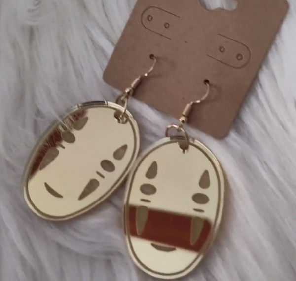 No Face Gold mirror earrings